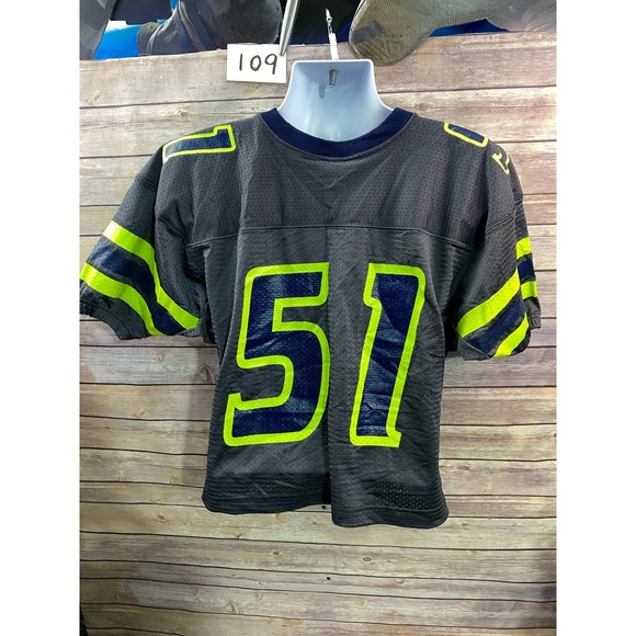 Seattle Seahawks Jersey Youth XL #51 Short Sleeve Football Gray and Green - Picture 2 of 9